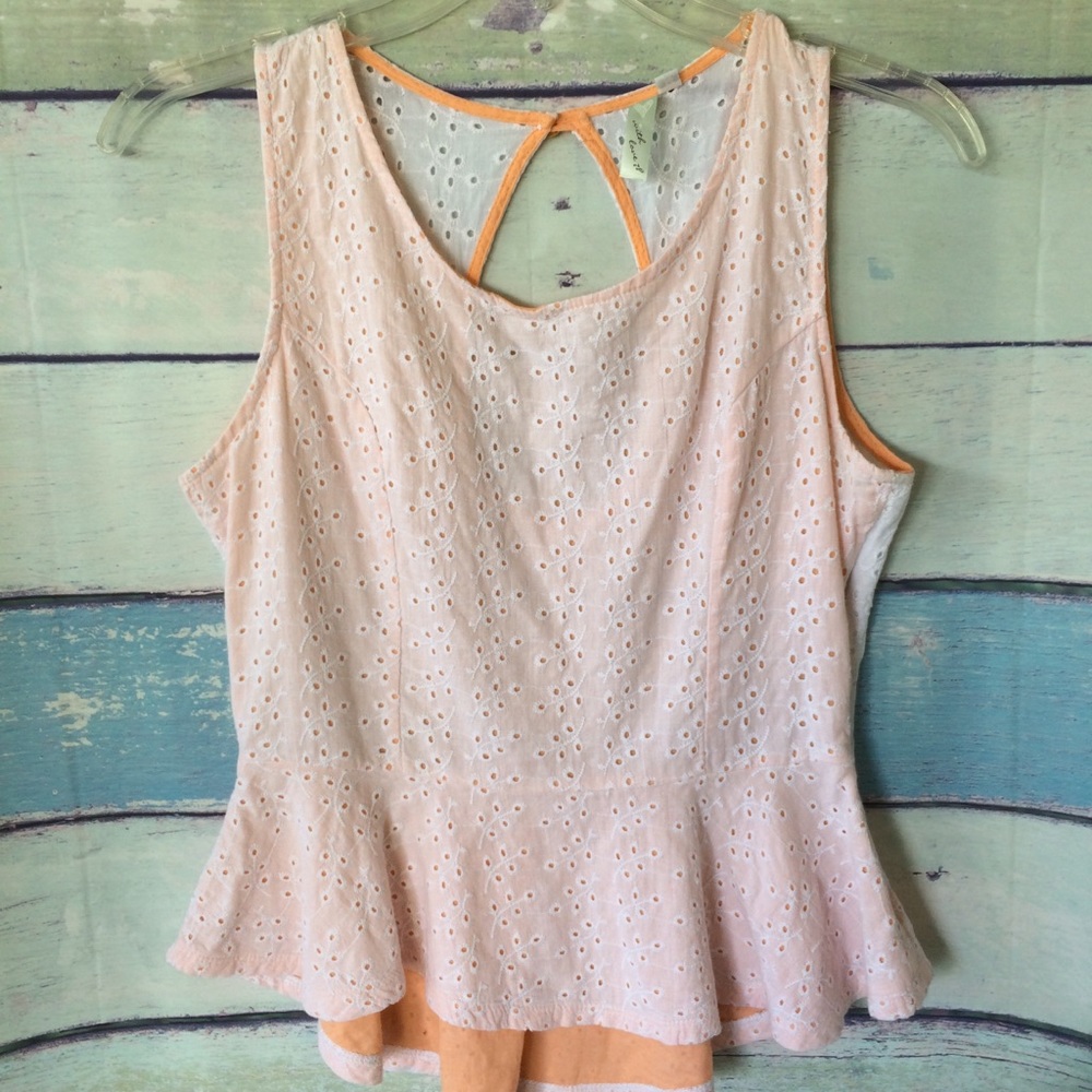 With love peach and white crop top